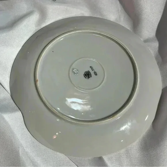 Vintage 1950s Napco China Hand Painted Wheat Flower Snack Plate and Tea Mug Set - Picture 5 of 7